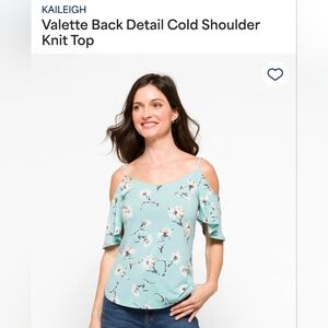 Floral Light Blue Cold Shoulder Top From Stitch Fix
